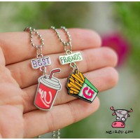 Кулон парный для друзей "Best Friends. Coca Cola. Potato". Цена за 1 пару